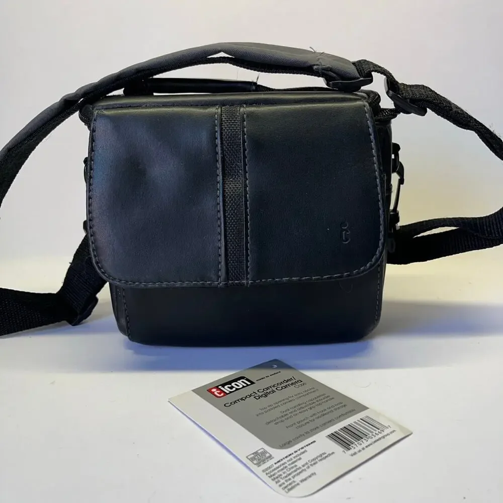 COMPACT DIGITAL CAMERA CASE WITH STRAP BLACK EXTRA STORAGE